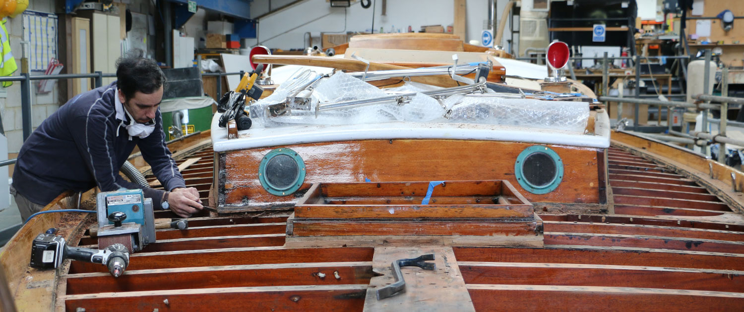 Deck refurbishment at Jeremy Rogers boat yard
